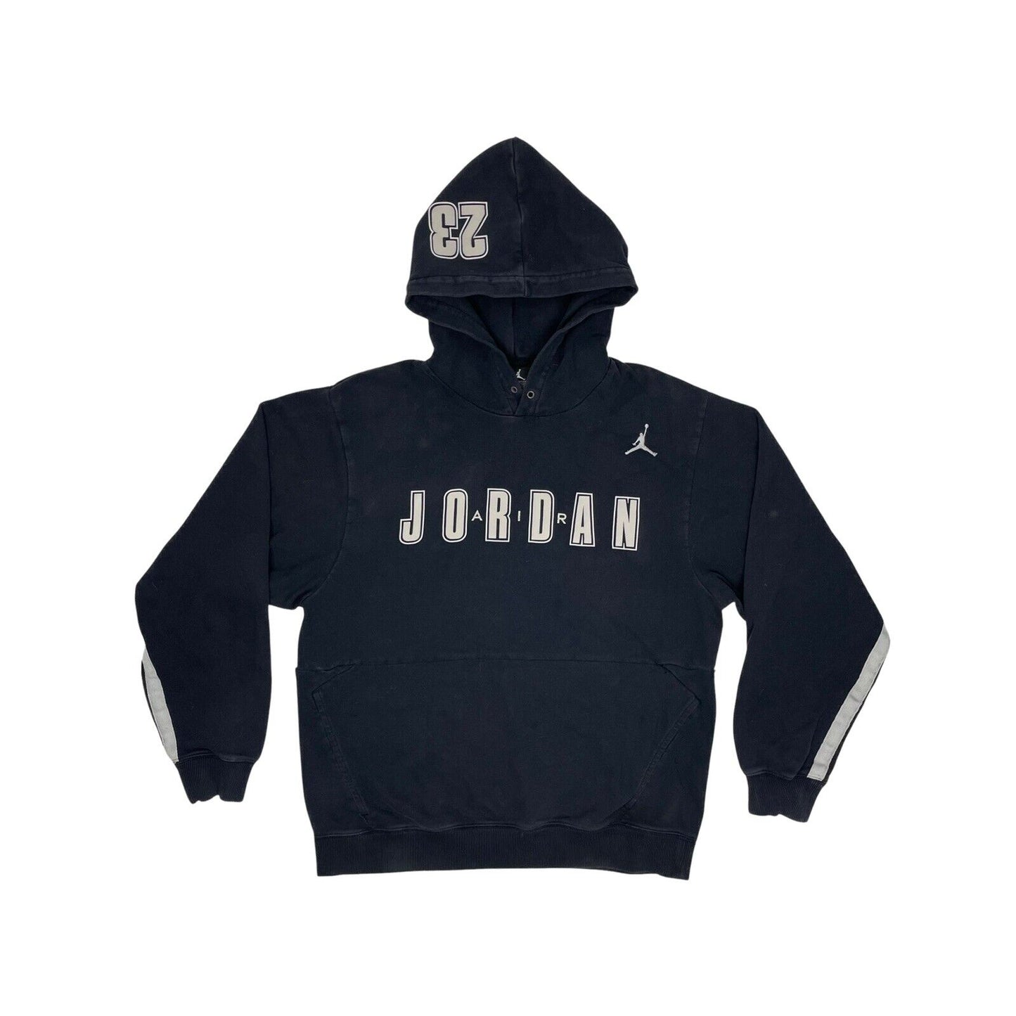 Vintage Air Jordan Jumpman Hoodie Navy Blue Embroidered Mens Small