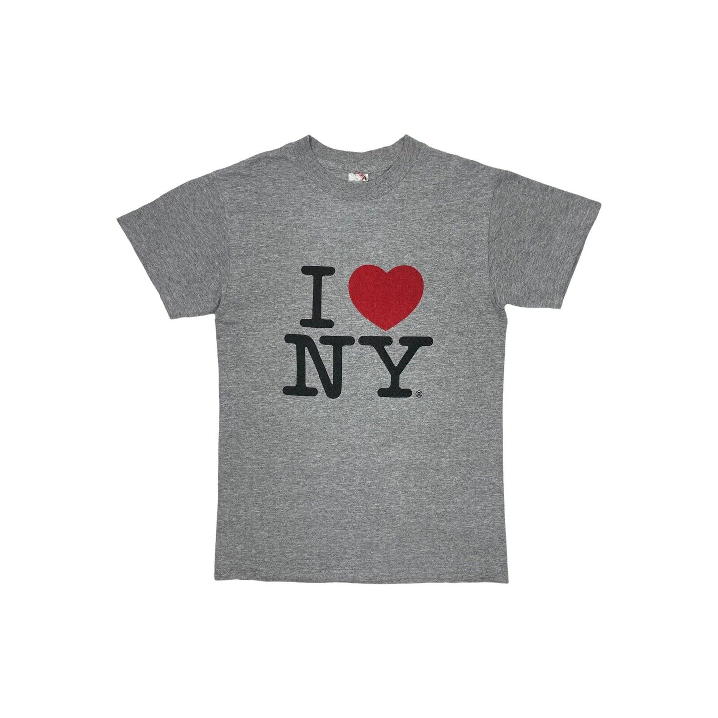 Vintage New York I Love NY T-Shirt Mens Small Grey Graphic Print Alstyle