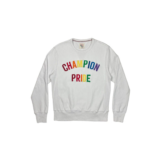 Champion x Todd Snyder Embroidered Pride Logo Crew Neck Jumper Mens Medium White