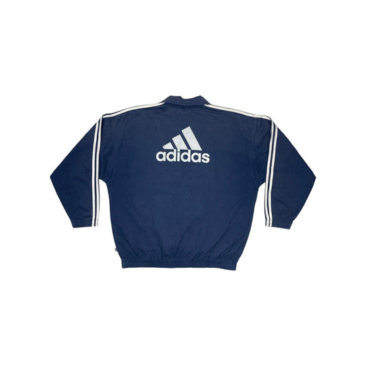 Vintage Adidas Warm Up Jacket Mens Large Navy Blue Pull Over