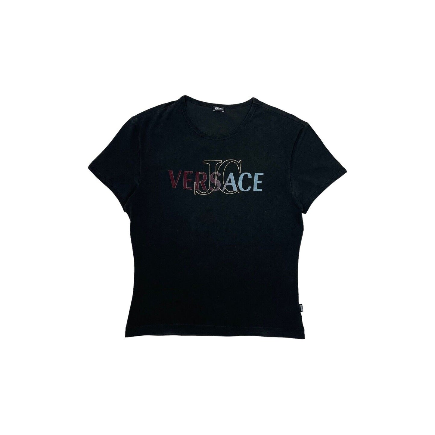 Vintage Versace Jeans Couture T-Shirt Mens Large Black Spellout Logo