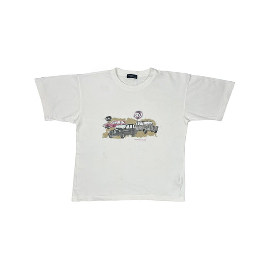 y2k Burberry Women’s T-Shirt White With Graphic Print UK16