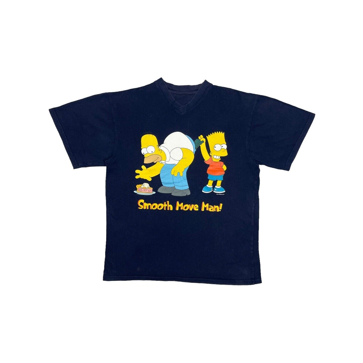 2002 The Simpsons T-Shirt Mens Small Navy Blue With Graphic Print Homer Simpson