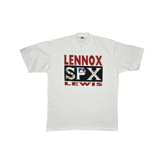 Vintage Lenox Lewis Boxing Mens T-Shirt XL White With Graphic Print SPX