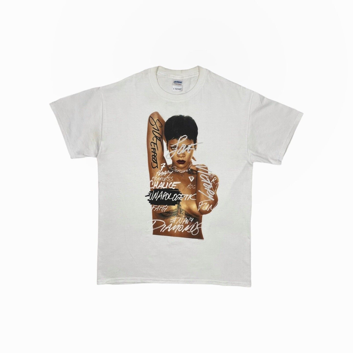 Official Rare 2012 Rihanna Unapologetic T-Shirt Mens Medium White Graphic Print