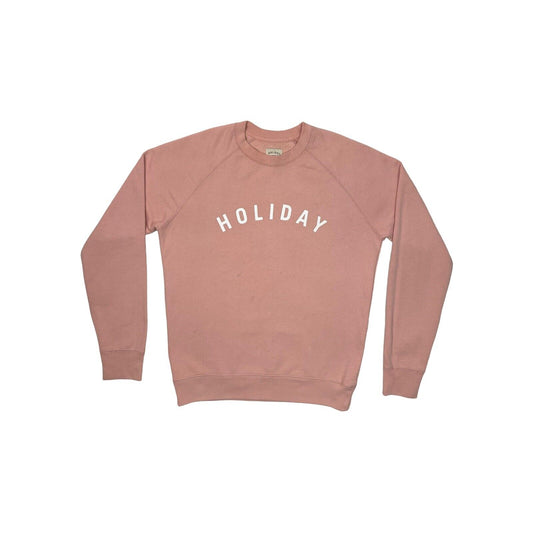 Holiday Crew Neck Jumper Mens Medium Pink Spell Out Made In Portugal