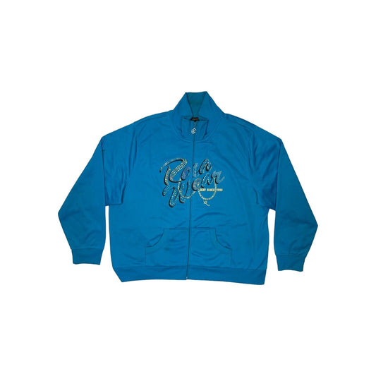 y2k Rocawear Track Jacket Womens XXXL Blue Embellished Branding