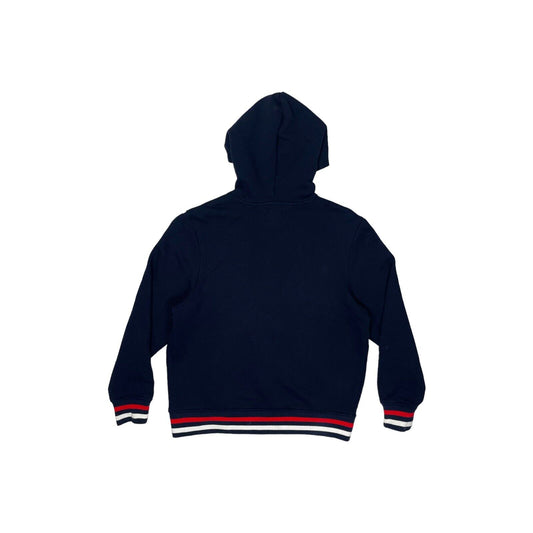 Parlez Hoodie Mens Small Navy Blue Embroidered Logo Stripe Details