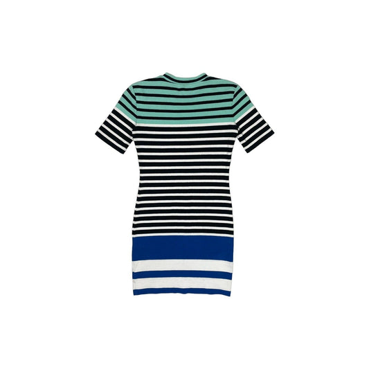 Alexander Wang Striped Midi Dress Short Sleeve Womens XS Blue, White And Black