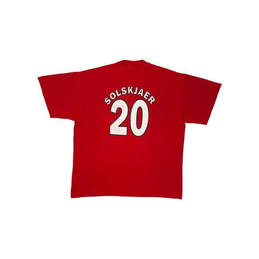 Vintage Ole Gunnar Solskjær Red Tee Manchester United Mens Large Screen Stars