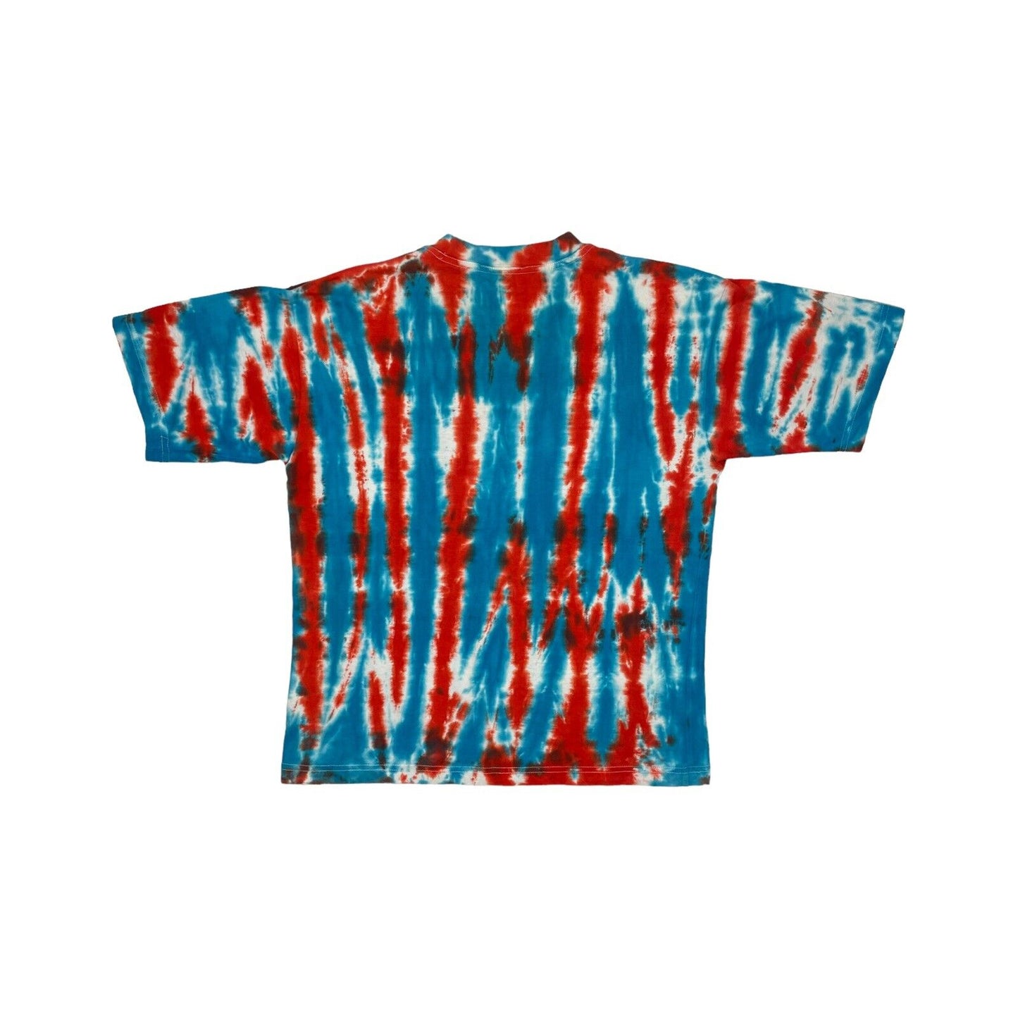 Vintage England Football Tie Dye T-Shirt Three Lions Mens Medium White Red Blue