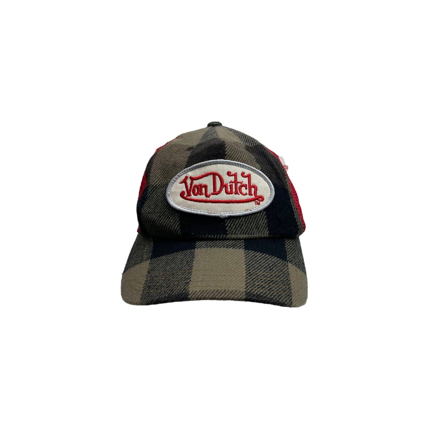 00’s Von Dutch Trucker Cap Black, Grey And Red Made In Korea