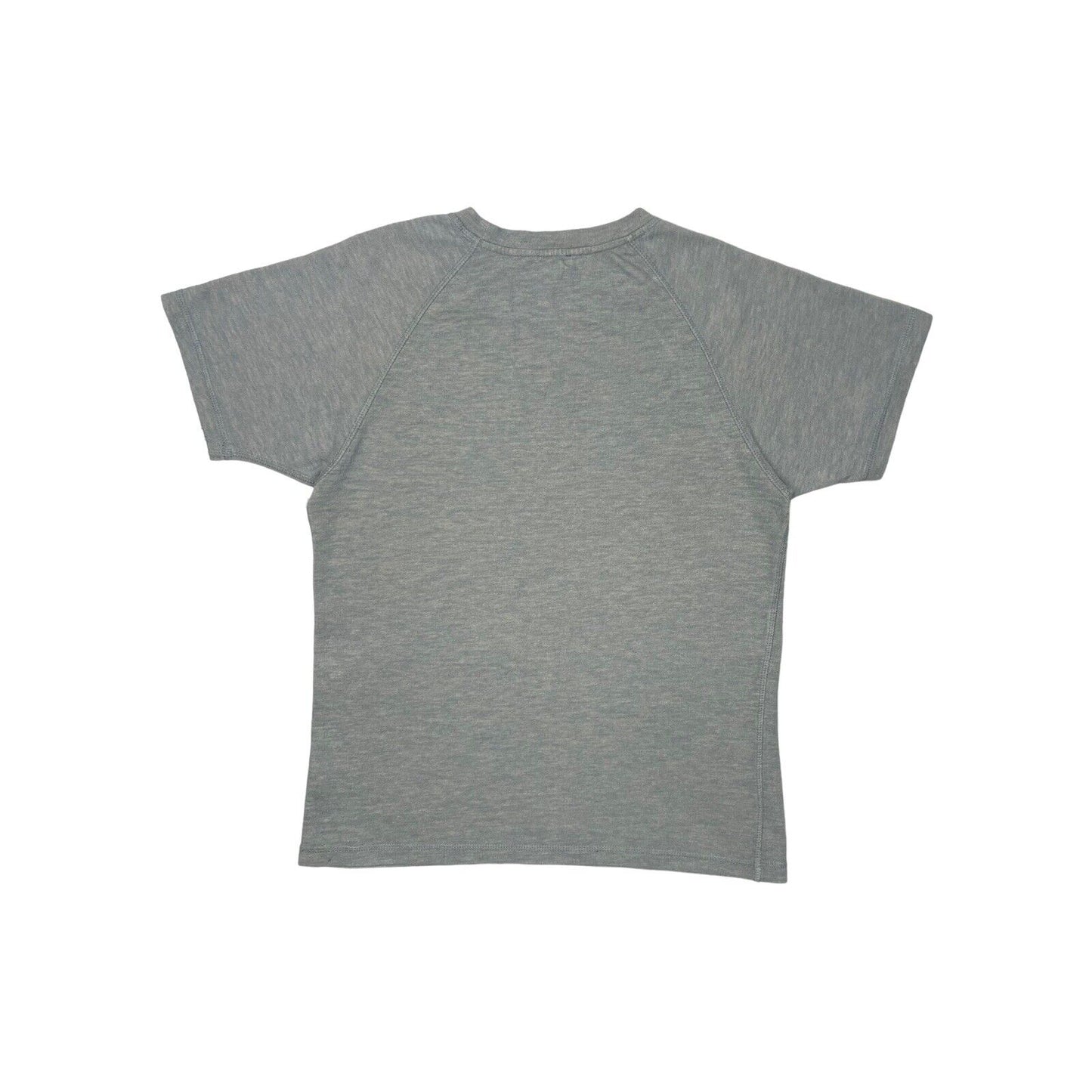 Steven Alan Basic T-Shirt Mens Small Made In USA Grey And Blue Exposed Stitch