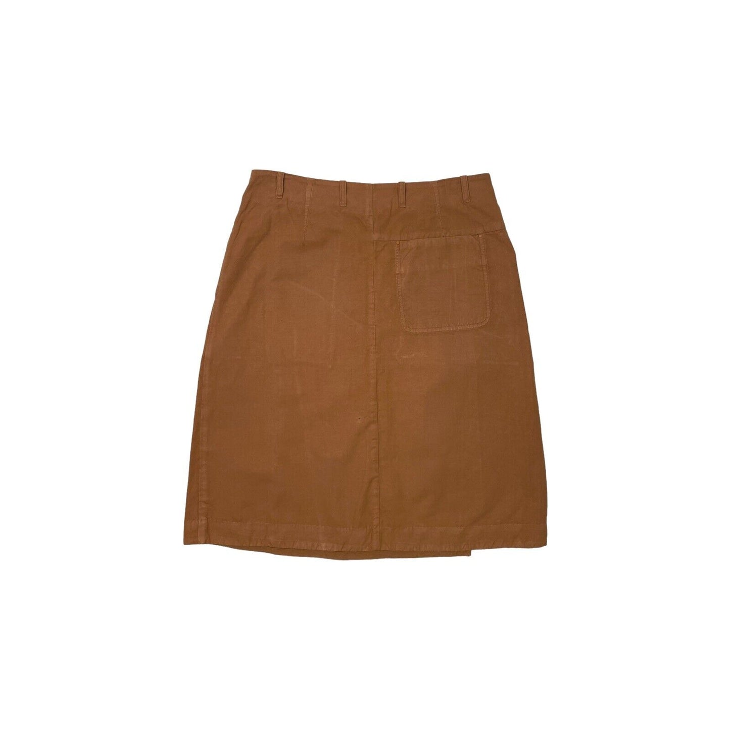 Folk Womens Skirt Brown Tan 30w Cotton And Linen Blend