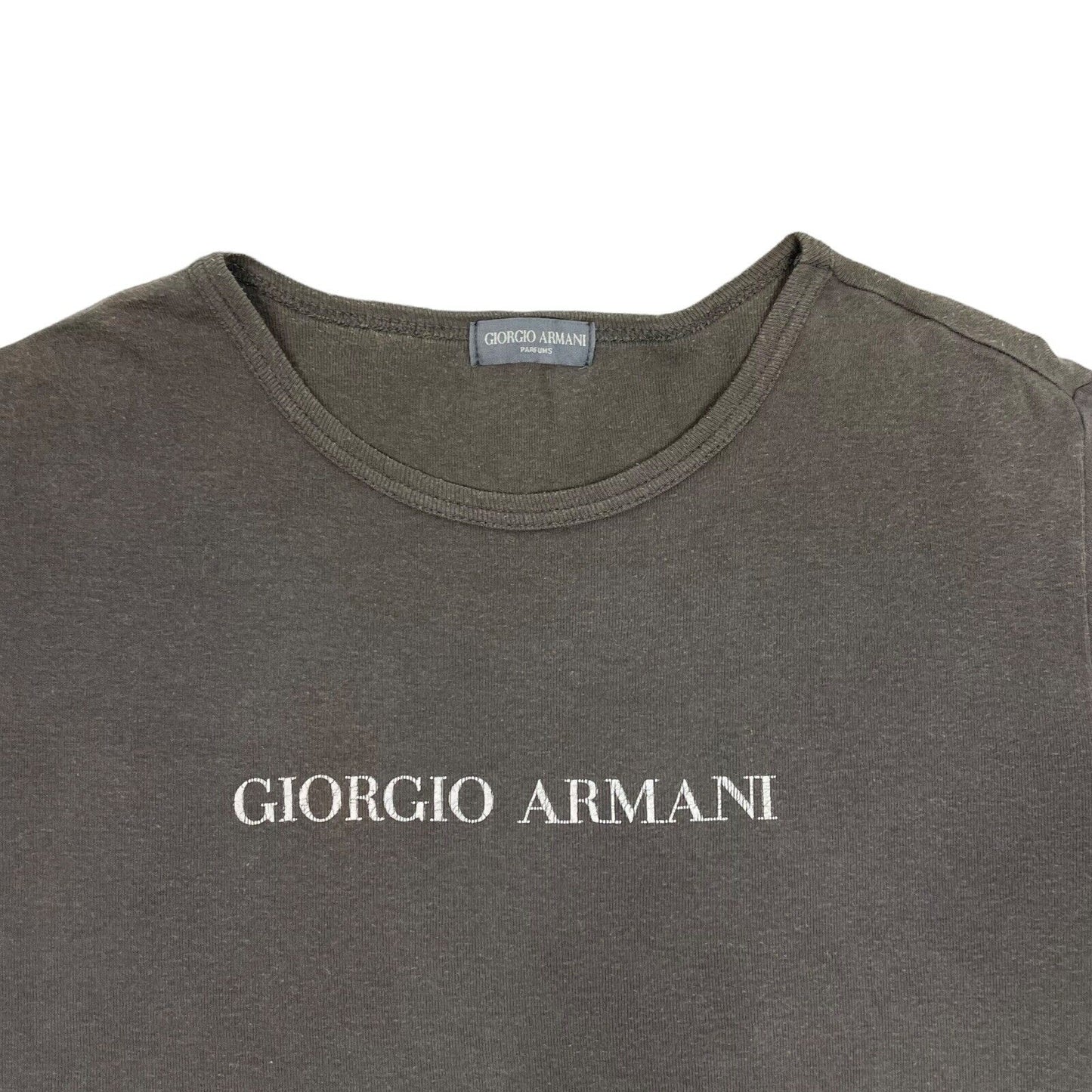 Vintage Georgio Armani T-Shirt Grey Mens Slim XL Made In Greece