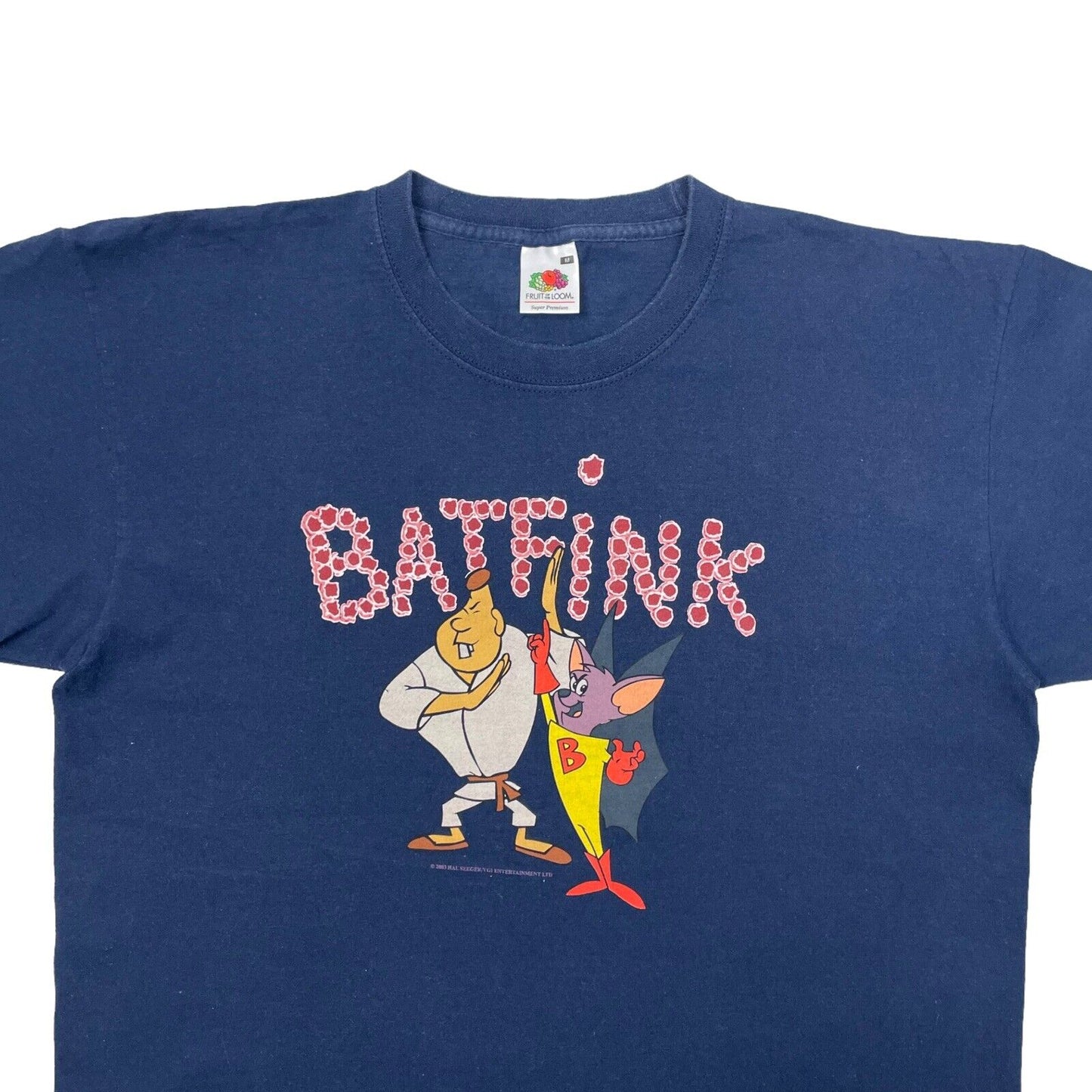 2003 Batfink T-Shirt Navy Blue Mens Medium Fruit Of The Loom 60’s Cartoon