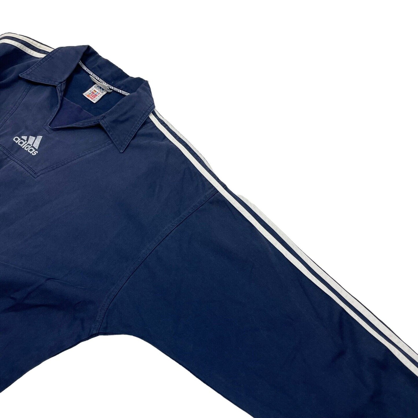 Vintage Adidas Warm Up Jacket Mens Large Navy Blue Pull Over