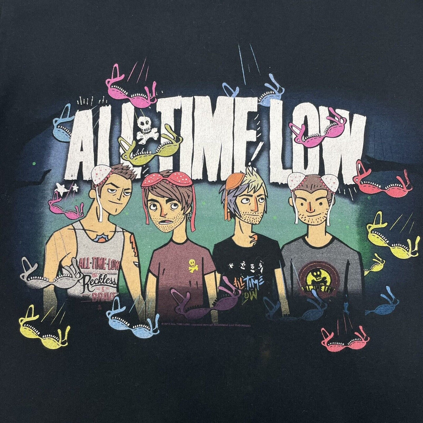 2013 All Time Low T-Shirt Mens Medium Black Graphic Print Gildan