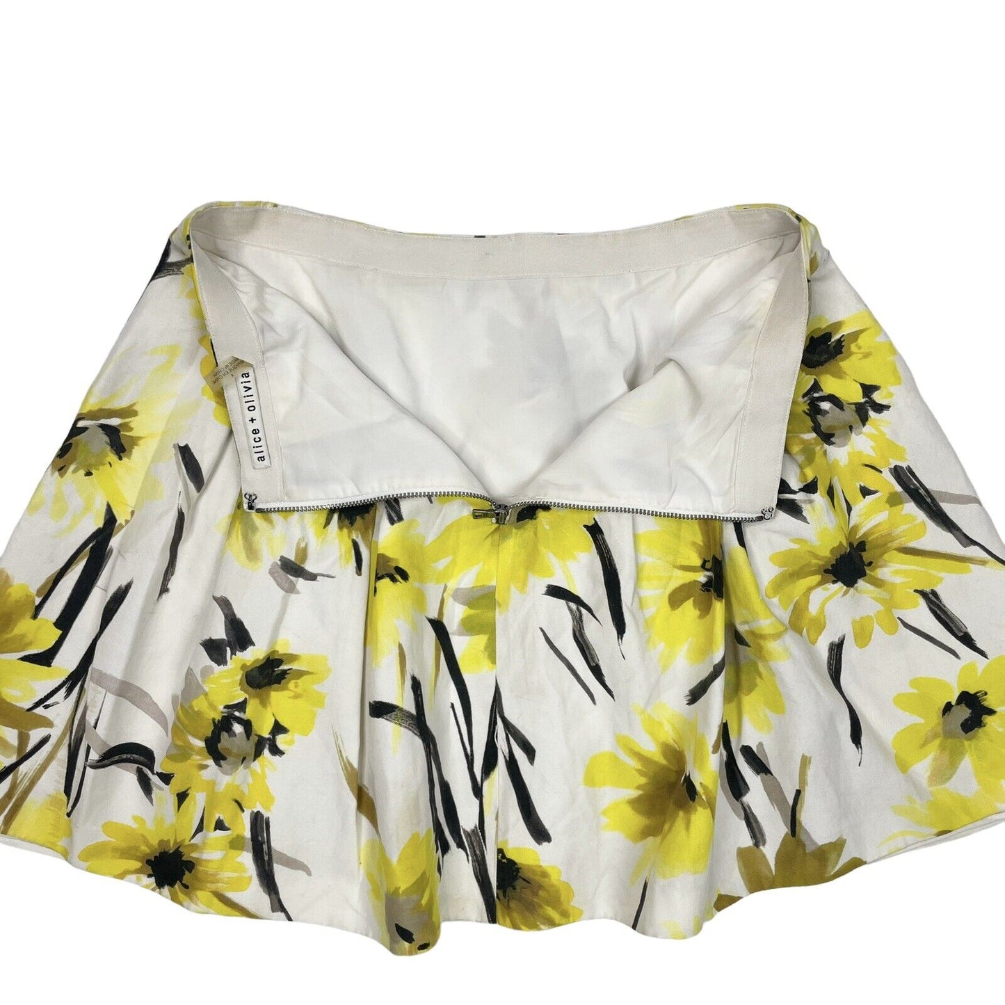 Alice + Olivia Floral Skirt White And Yellow 27w US4