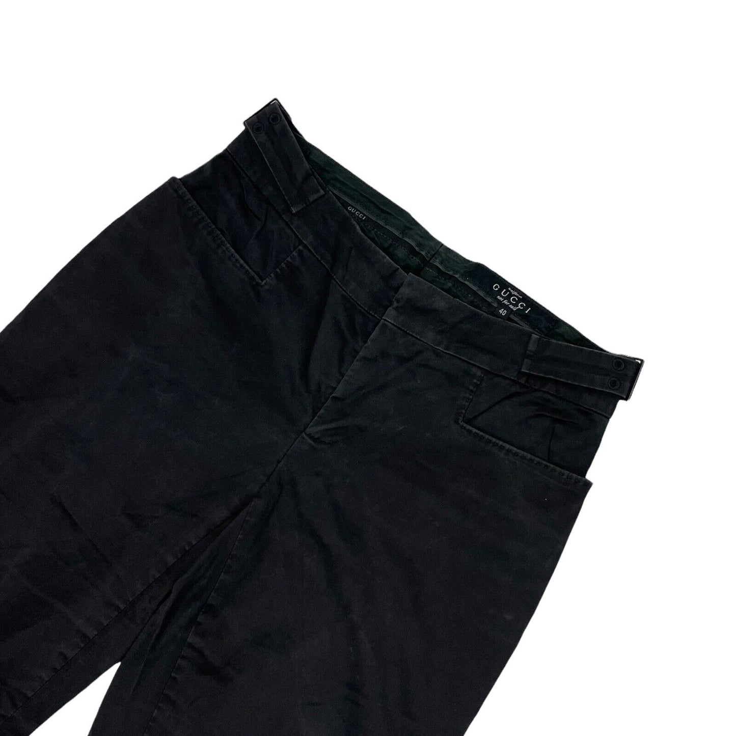 00’s Gucci Uniform Flared Trousers Black 40IT 28w 27l