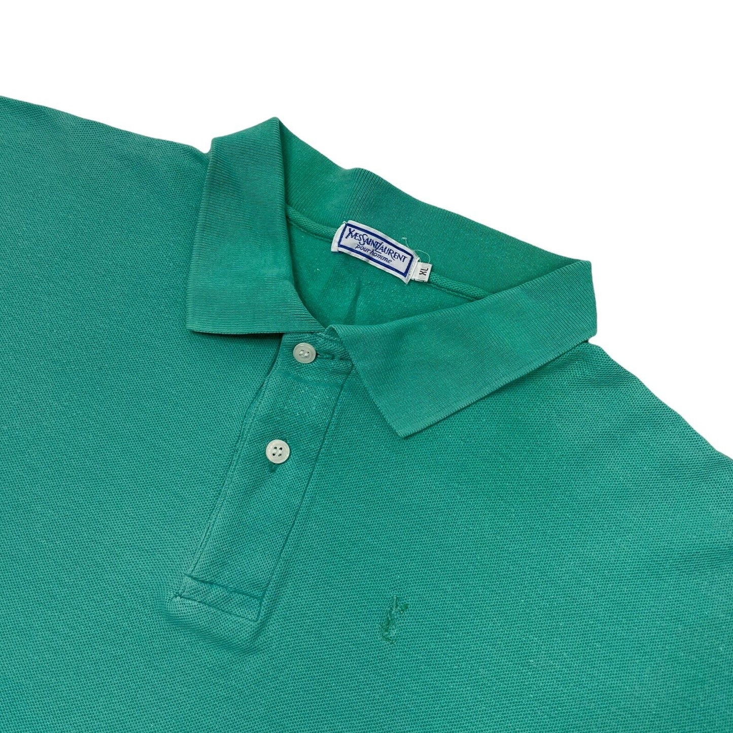 Vintage Yves Saint Laurent Polo Shirt Green Mens XL