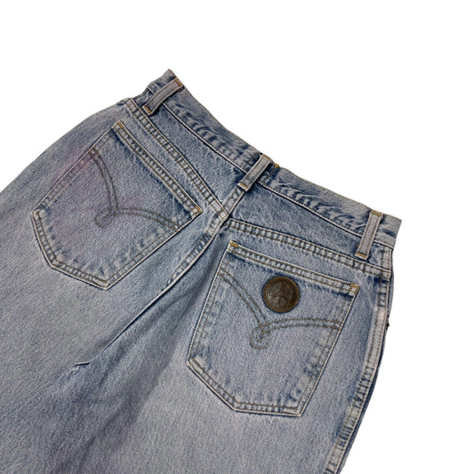 Vintage Moschino Jeans 26w 27l Women's Blue/Pink Tint Denim Made In Italy 90's