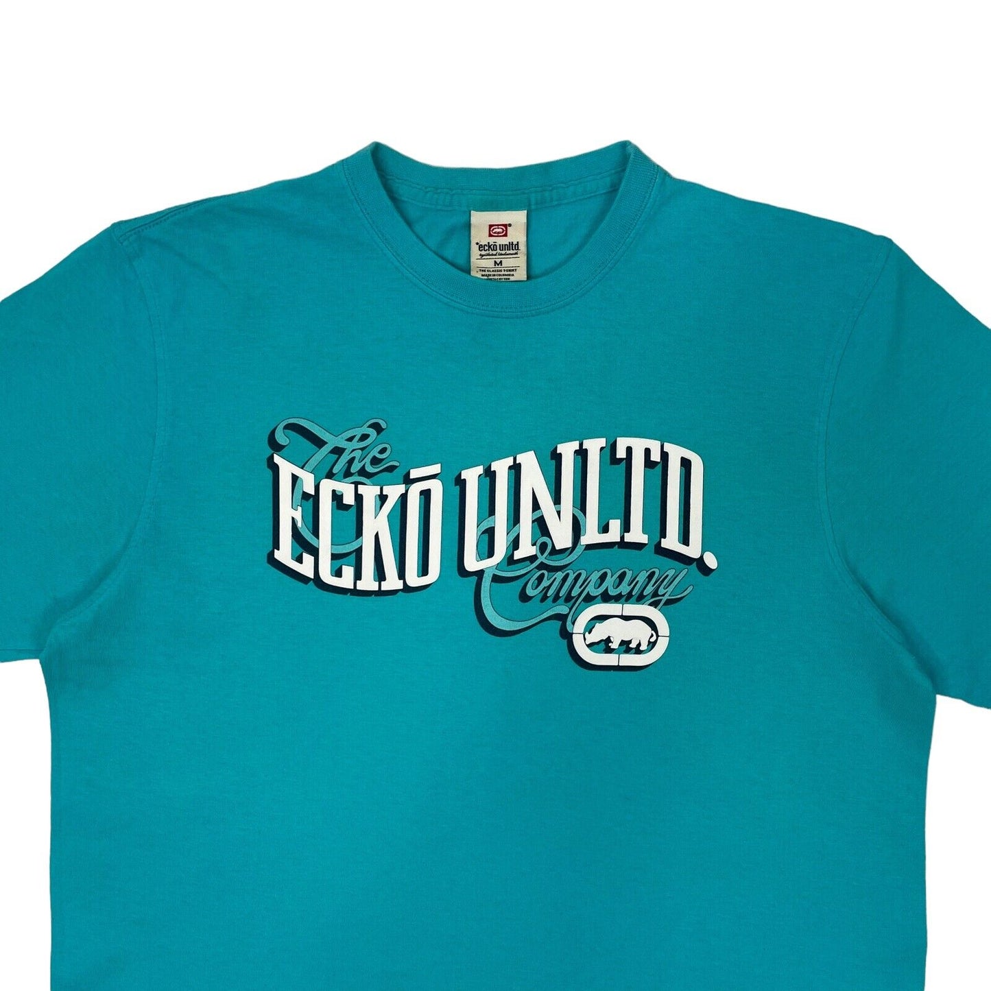 y2k Ecko Unltd T-Shirt Blue Mens Medium With Graphic Print