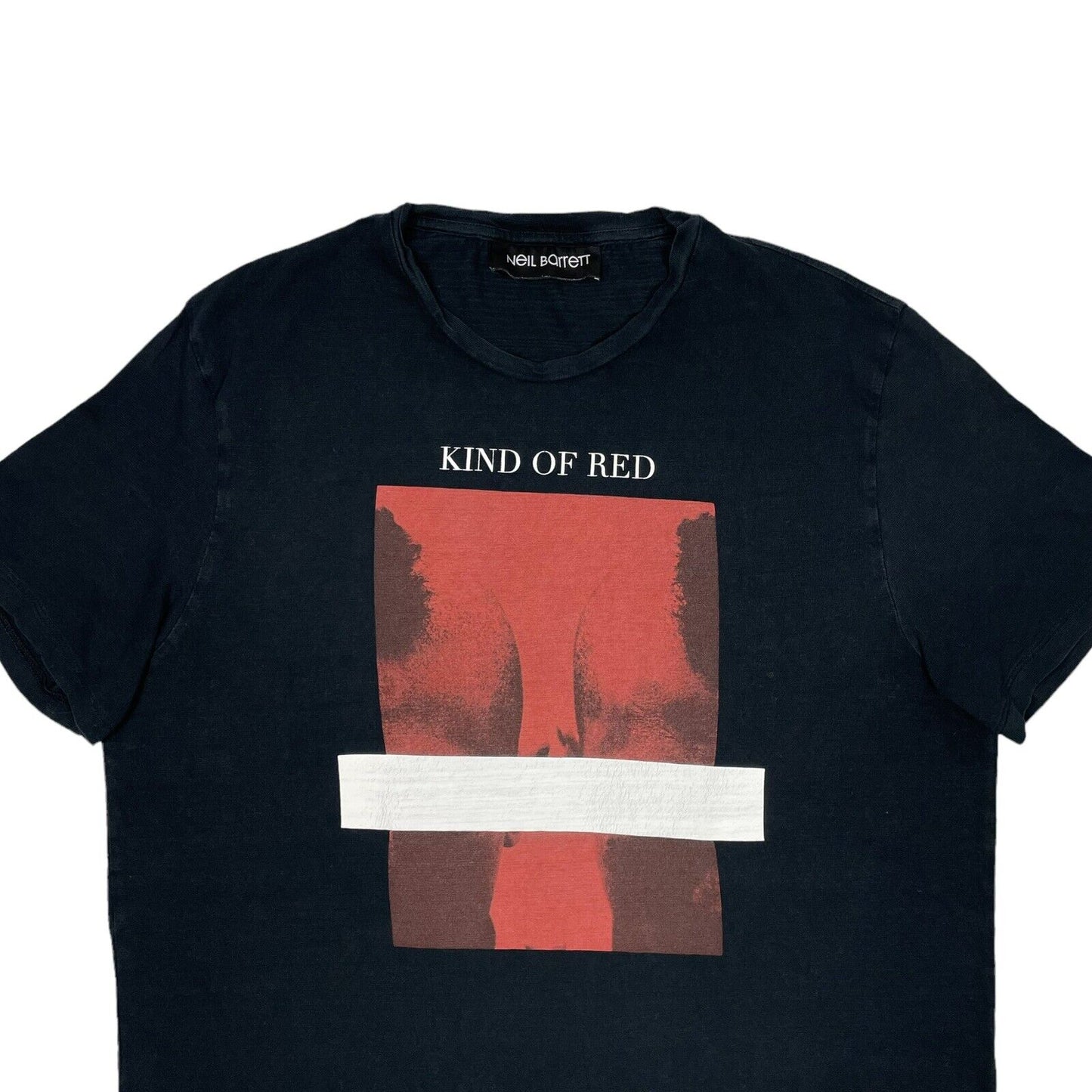 Neil Barrett Kind Of Red Short Sleeve T-Shirt Black Mens Medium Graphic Print