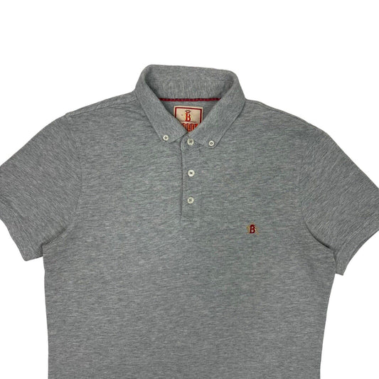 Baracuta Polo Shirt Men's Medium Grey Embroidered Logo Howitt Style