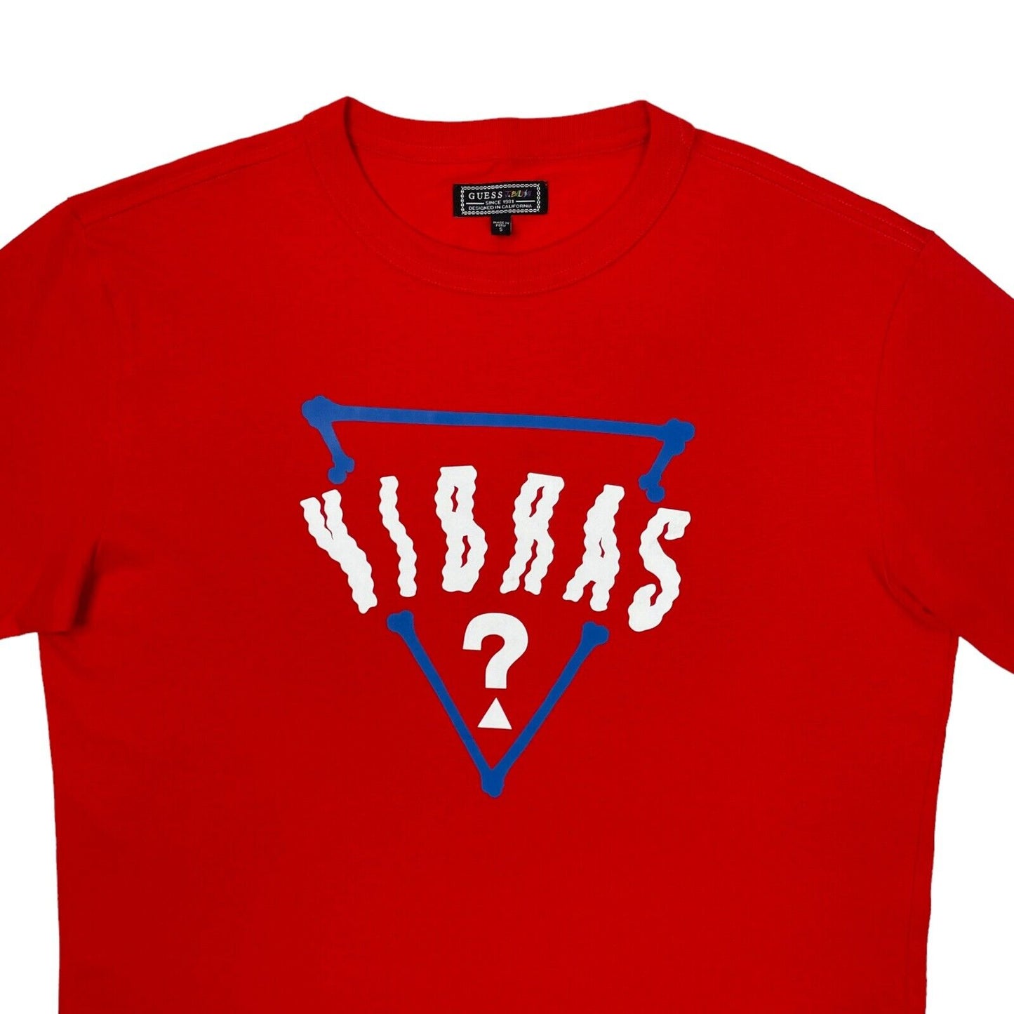 Guess x J Balvin Vibras T-Shirt Red Mens Small With Graphic Print