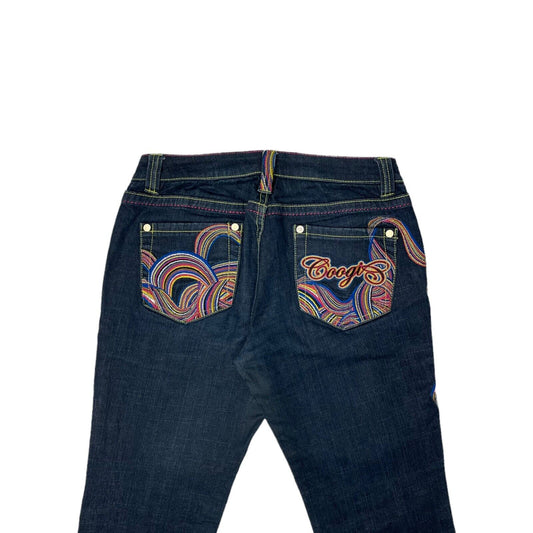 Vintage Coogi Jeans Women’s 32w 32l Dark Denim Embroidered Design Boot Cut