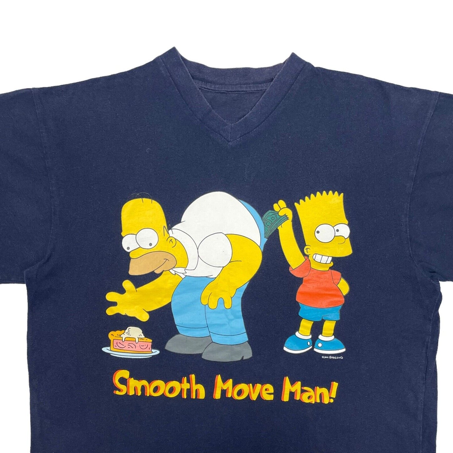 2002 The Simpsons T-Shirt Mens Small Navy Blue With Graphic Print Homer Simpson