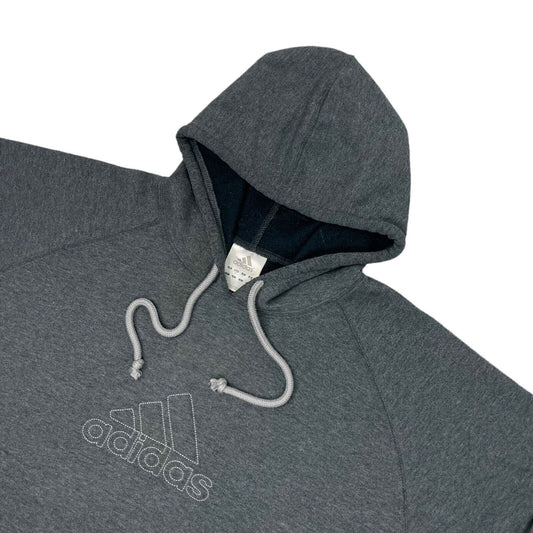 Vintage Adidas Hoodie Men's Large Grey Embroidered Logo 90's Retro Pull Over