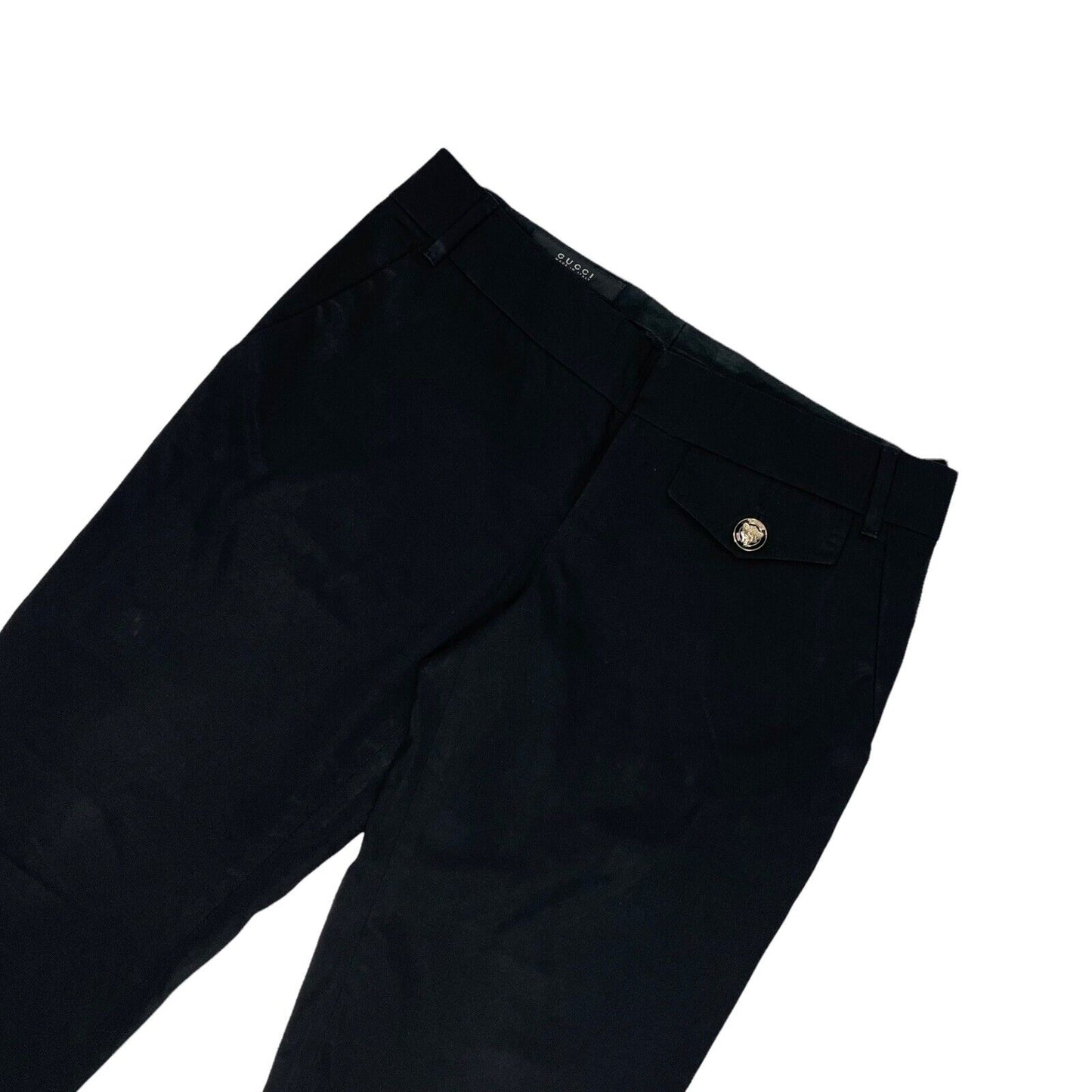 00’s Gucci Flared Trousers Black 40IT 29w 30l Made In Italy