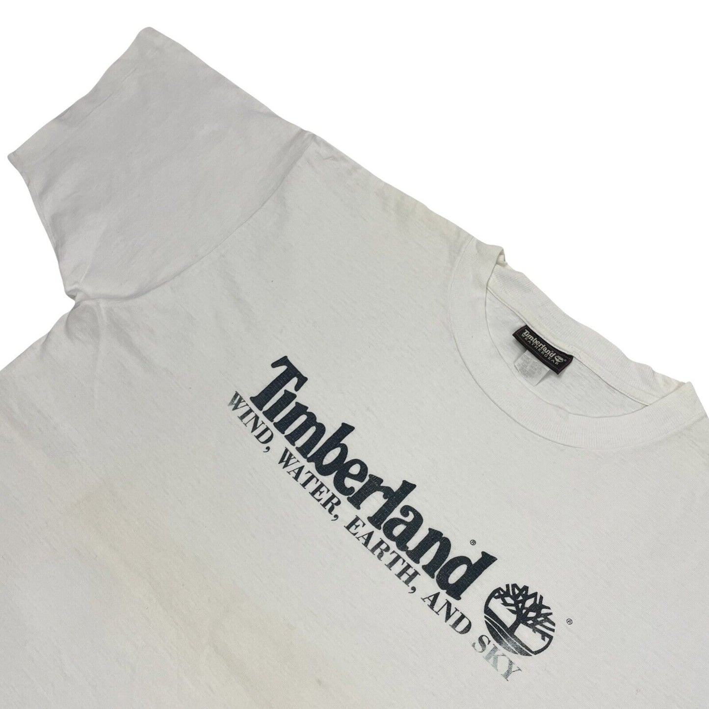 Vintage Timberland T-Shirt White Mens XL Made In USA Single Stitch