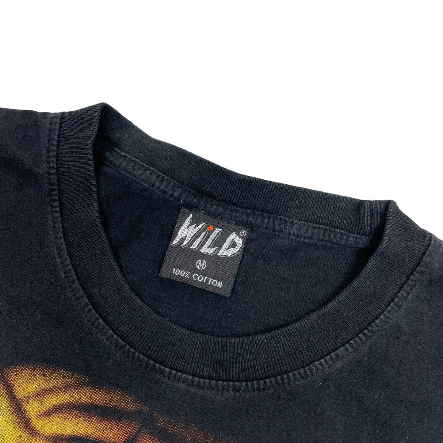 Vintage Tiger T-Shirt By Wild Mens Medium Black Graphic Print Single Stitch