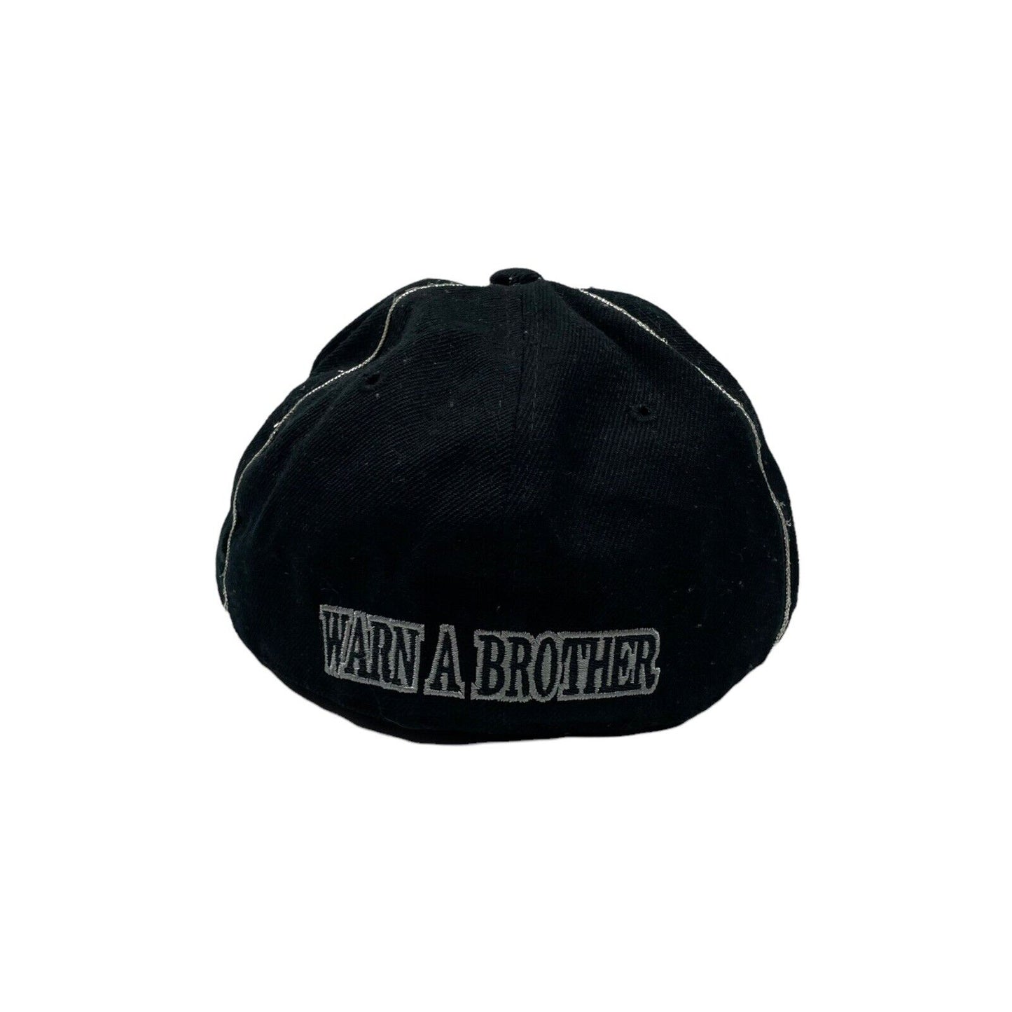 Vintage Time Is Money Warn A Brother Cap Size Medium Black And Silver