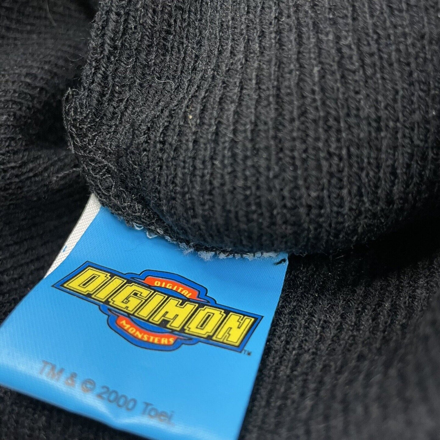 Vintage Digimon Beanie Black OSFA Embroidered Cartoon 2000’s