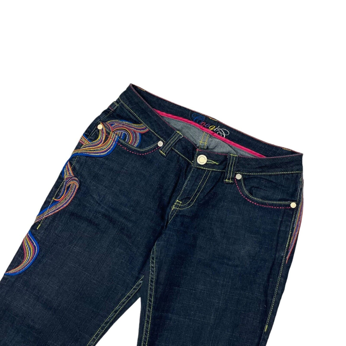 y2k Coogi Jeans Embroidered Women’s Dark Denim 32w 32l