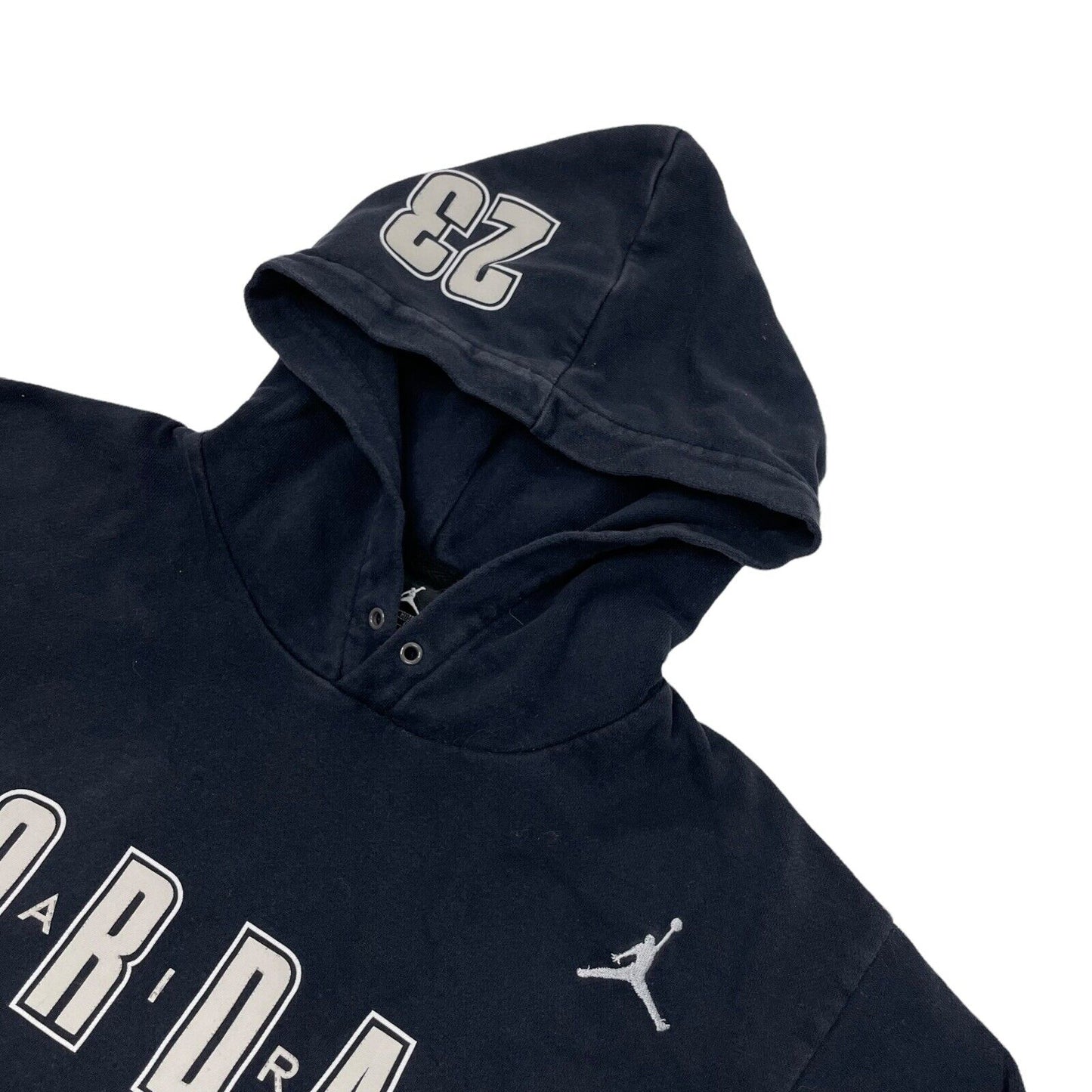 Vintage Air Jordan Jumpman Hoodie Navy Blue Embroidered Mens Small