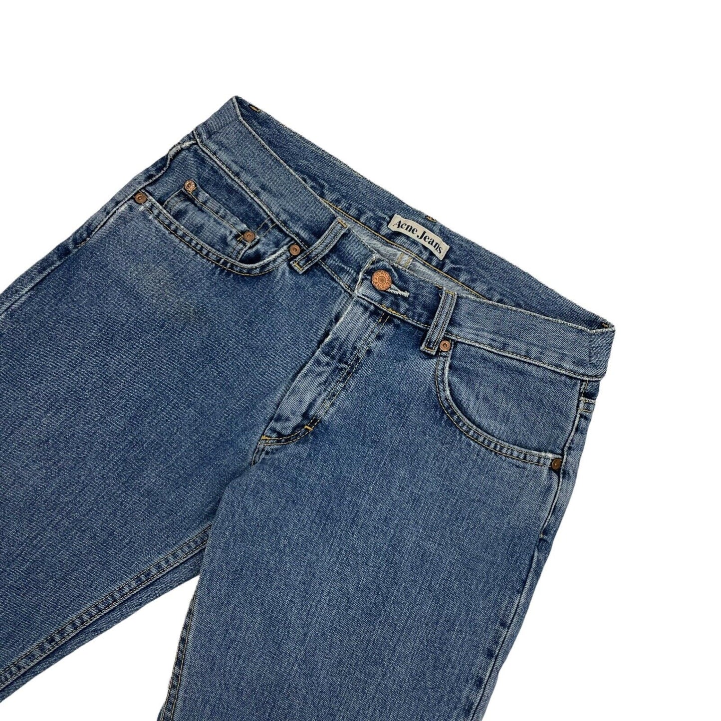 Acne Studios Her Opposite Jeans White Oak Denim 28w Cropped Leg