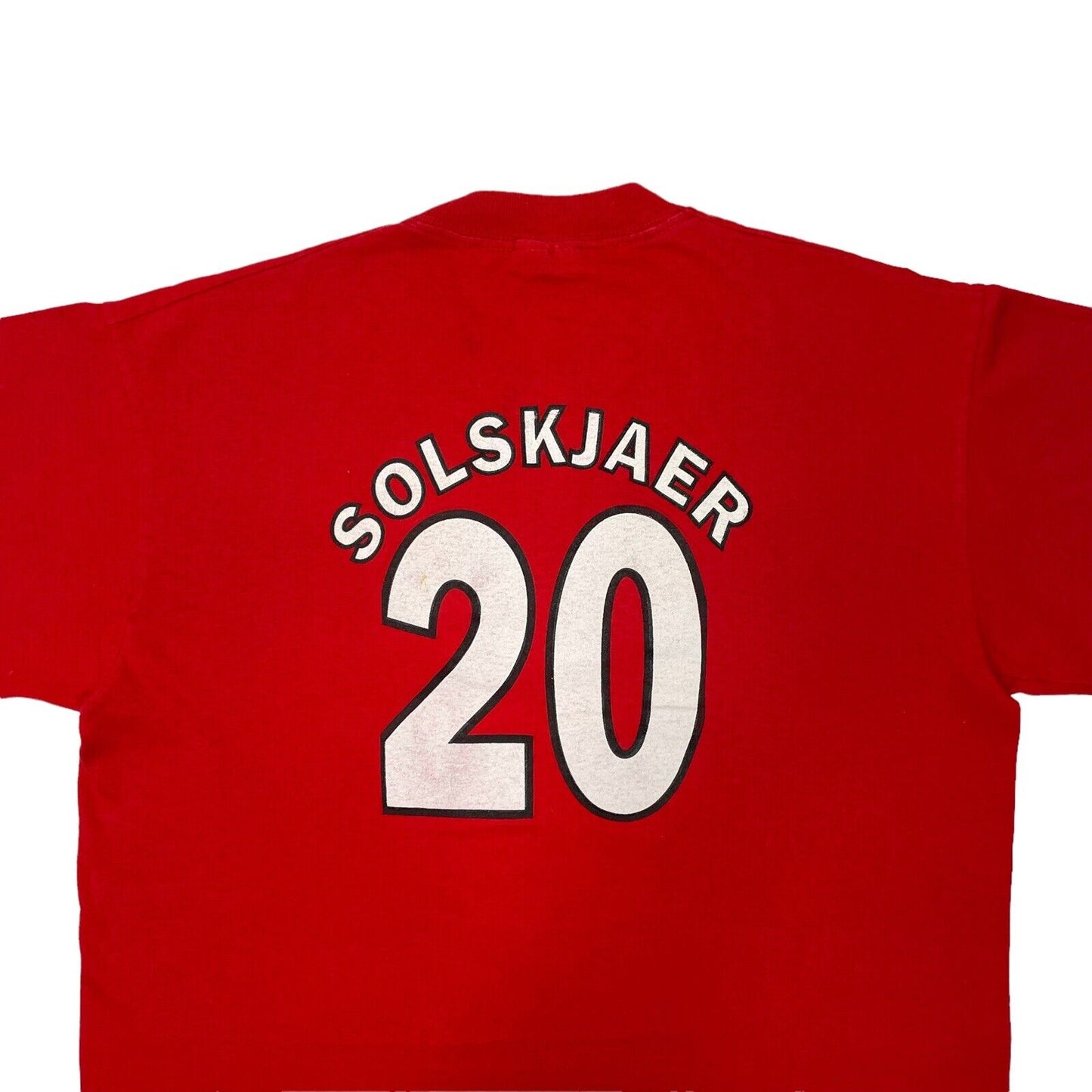 Vintage Ole Gunnar Solskjær Red Tee Manchester United Mens Large Screen Stars