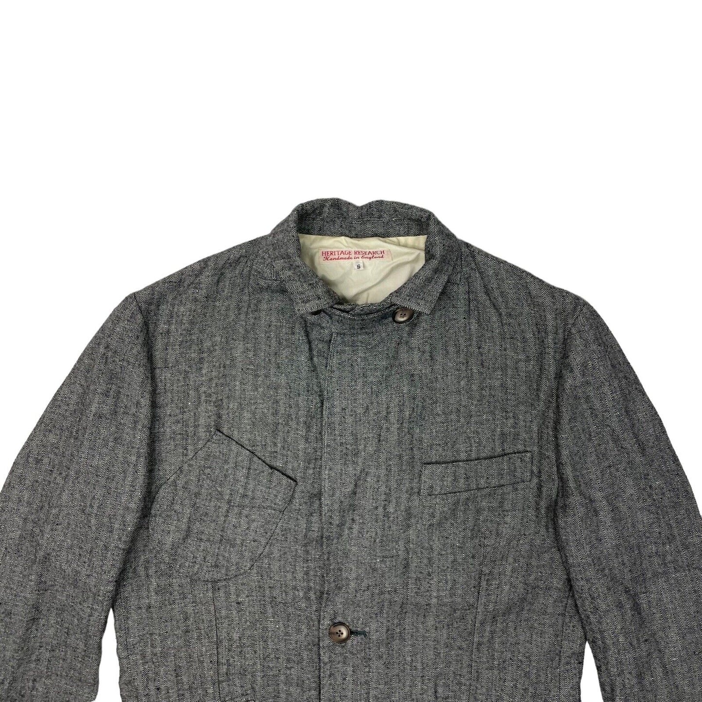 00’s Heritage Research Grey Wool Jacket Made In England Handmade Mens Small