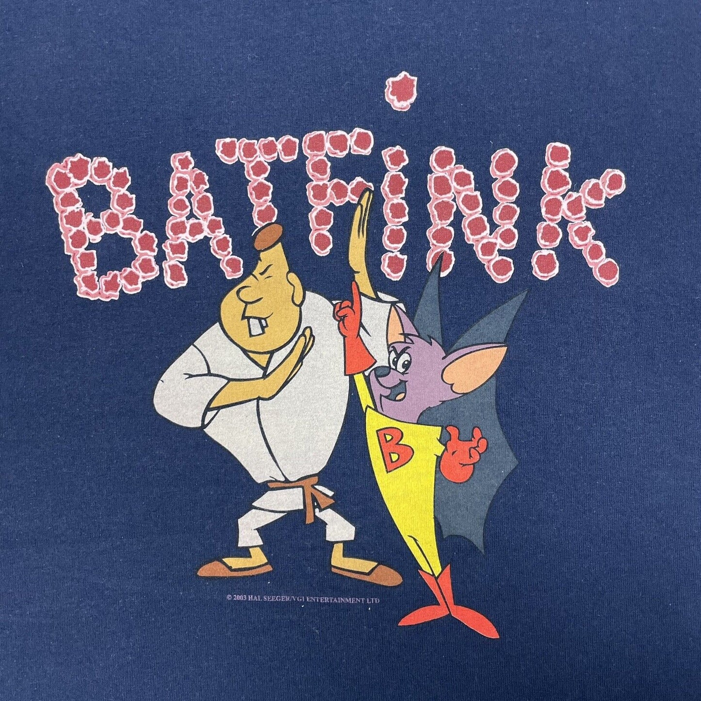 2003 Batfink T-Shirt Navy Blue Mens Medium Fruit Of The Loom 60’s Cartoon