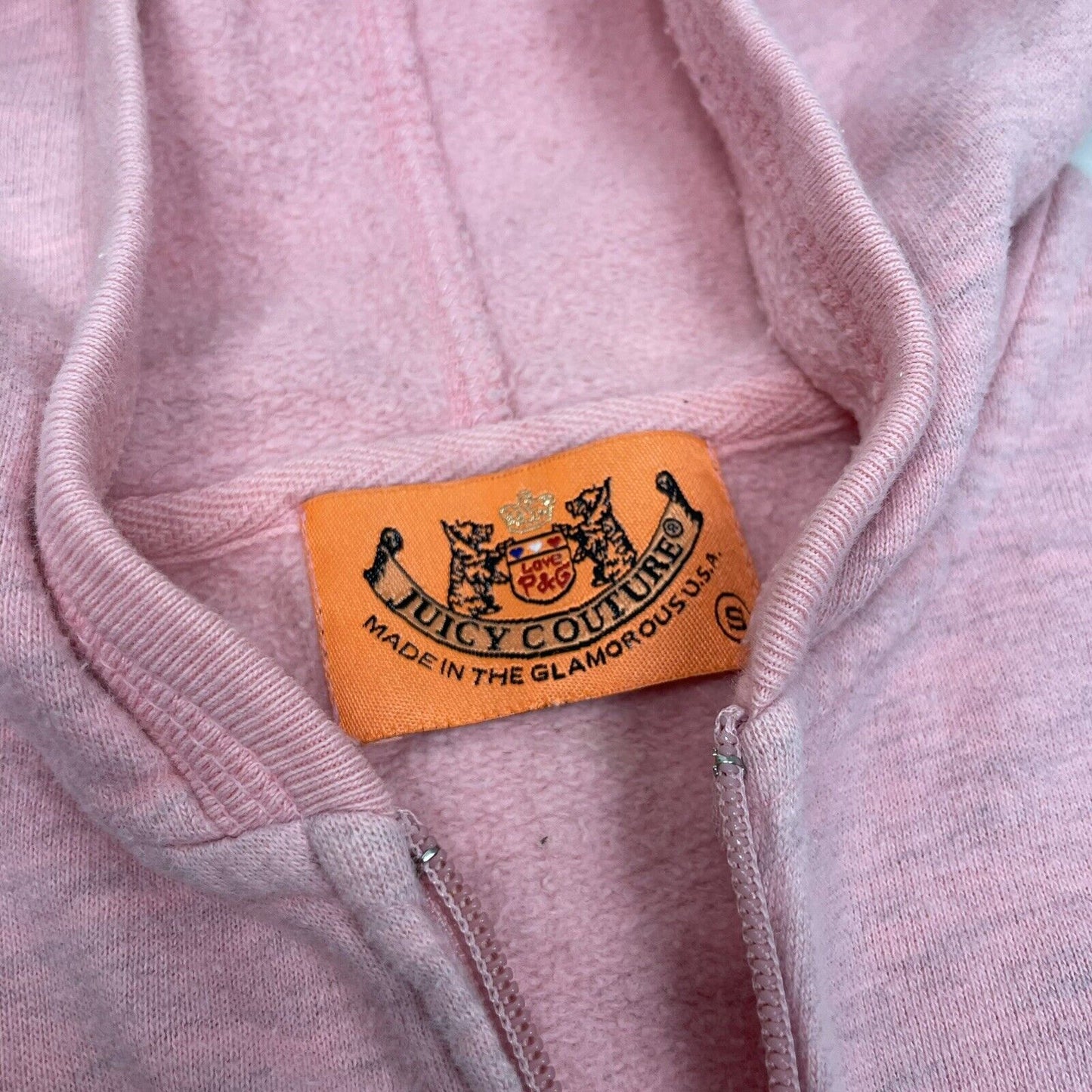 Vintage Juicy Couture Pink Hoodie Womens Small Made In USA