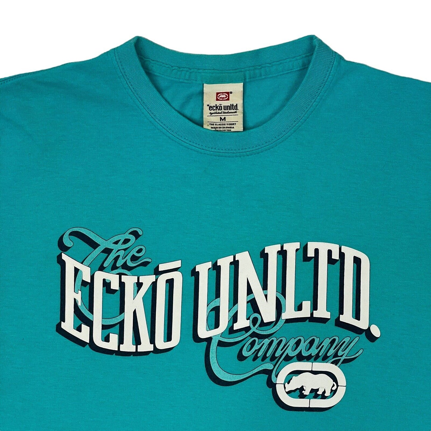 y2k Ecko Unltd T-Shirt Blue Mens Medium With Graphic Print