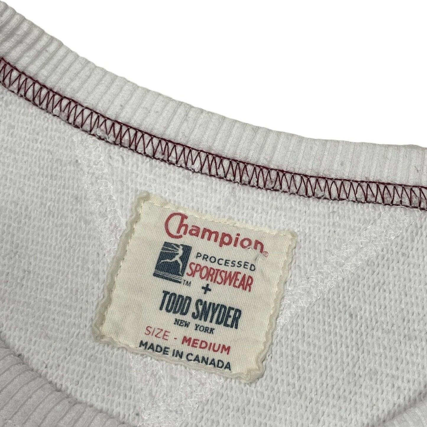 Champion x Todd Snyder Embroidered Pride Logo Crew Neck Jumper Mens Medium White