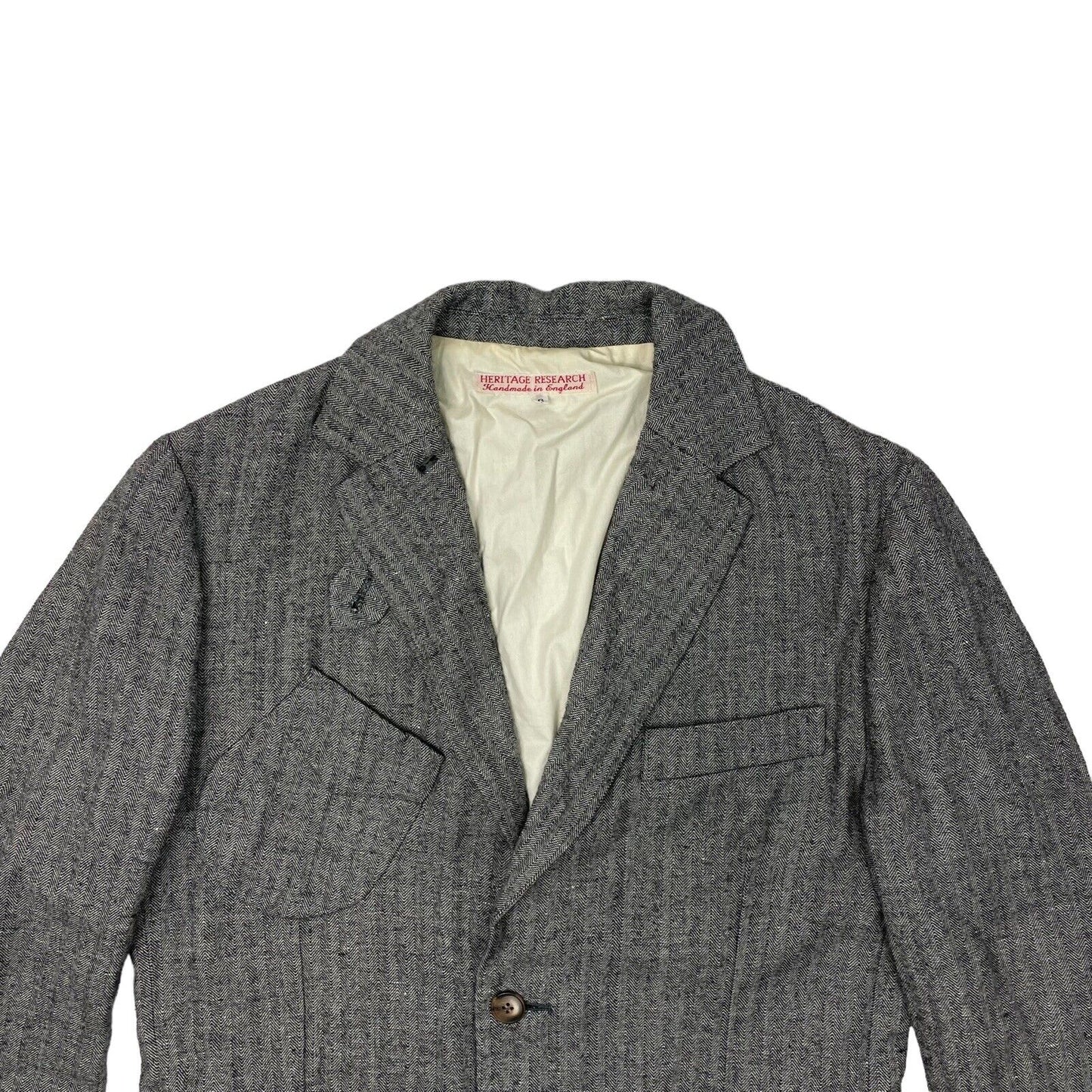 00’s Heritage Research Grey Wool Jacket Made In England Handmade Mens Small