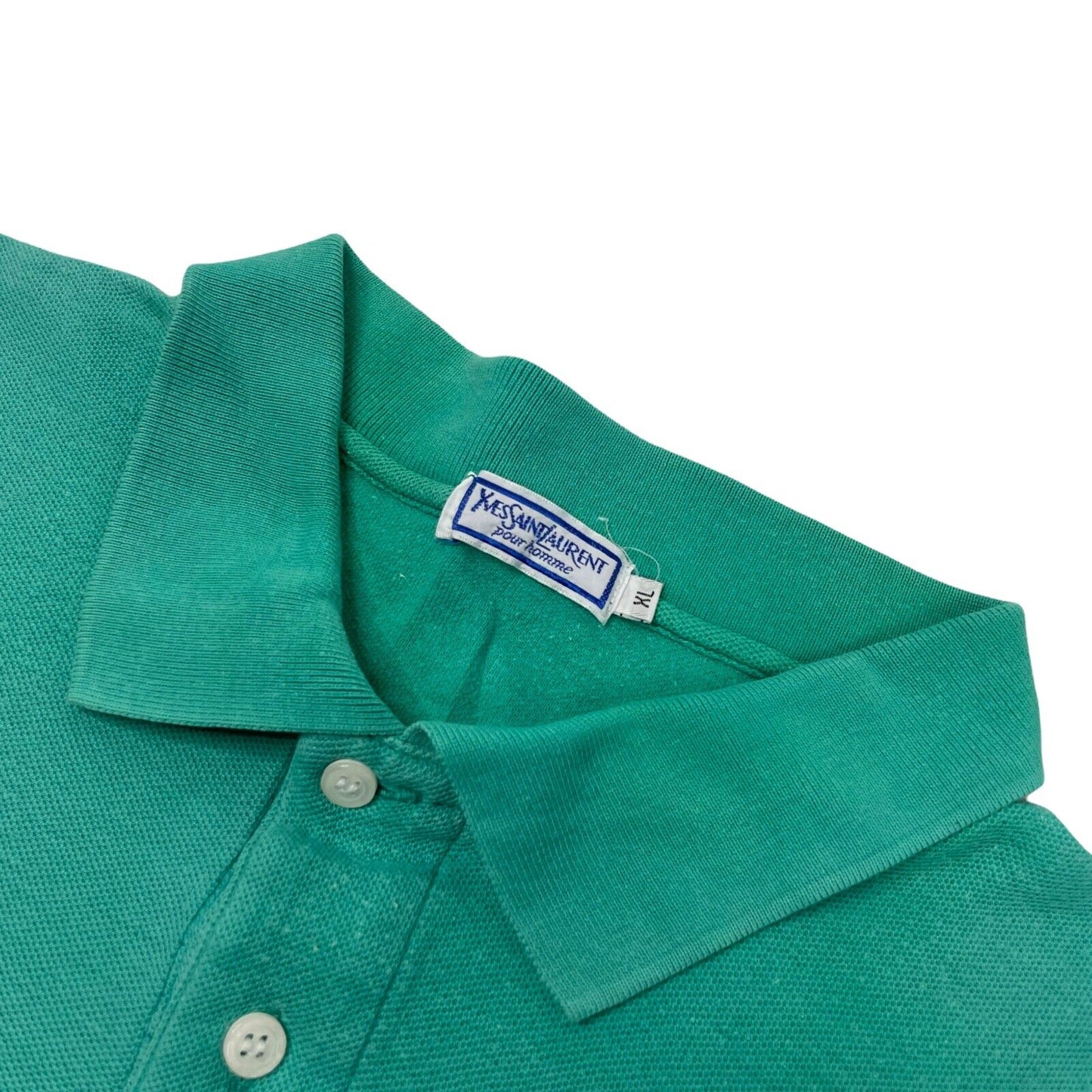 Vintage Yves Saint Laurent Polo Shirt Green Mens XL