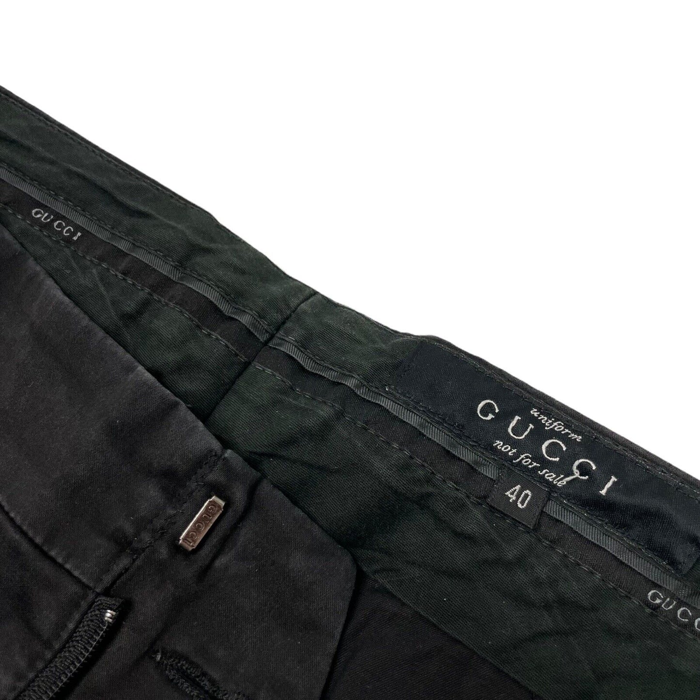 00’s Gucci Uniform Flared Trousers Black 40IT 28w 27l